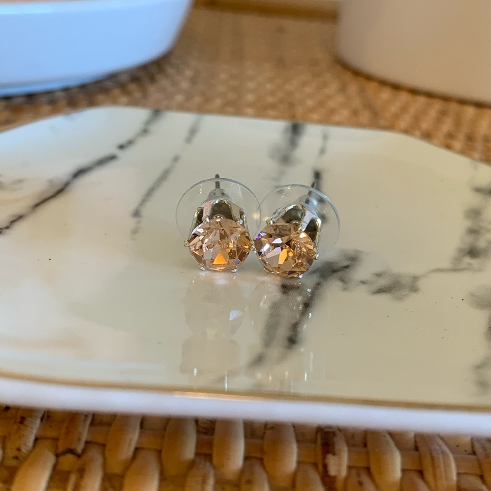 Pink Crystal Stud Earrings